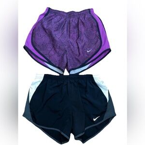 2 Nike Dri-Fit Womens X Small Black Tempo Brief Lined Run Active Shorts XS